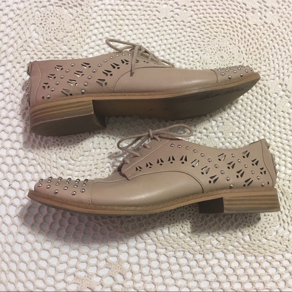 Sam Edelman Nude Lace Up Studded Oxford - Picture 4 of 11